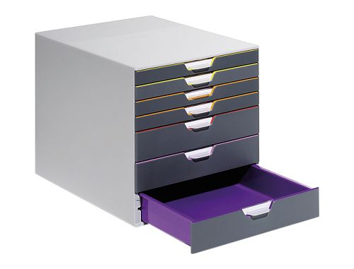 Bloco classificador de secretaria durable varicor empilhaveis 7 gavetas plastico 292x280x356 mm , Durable , 78329 , 4005546701943